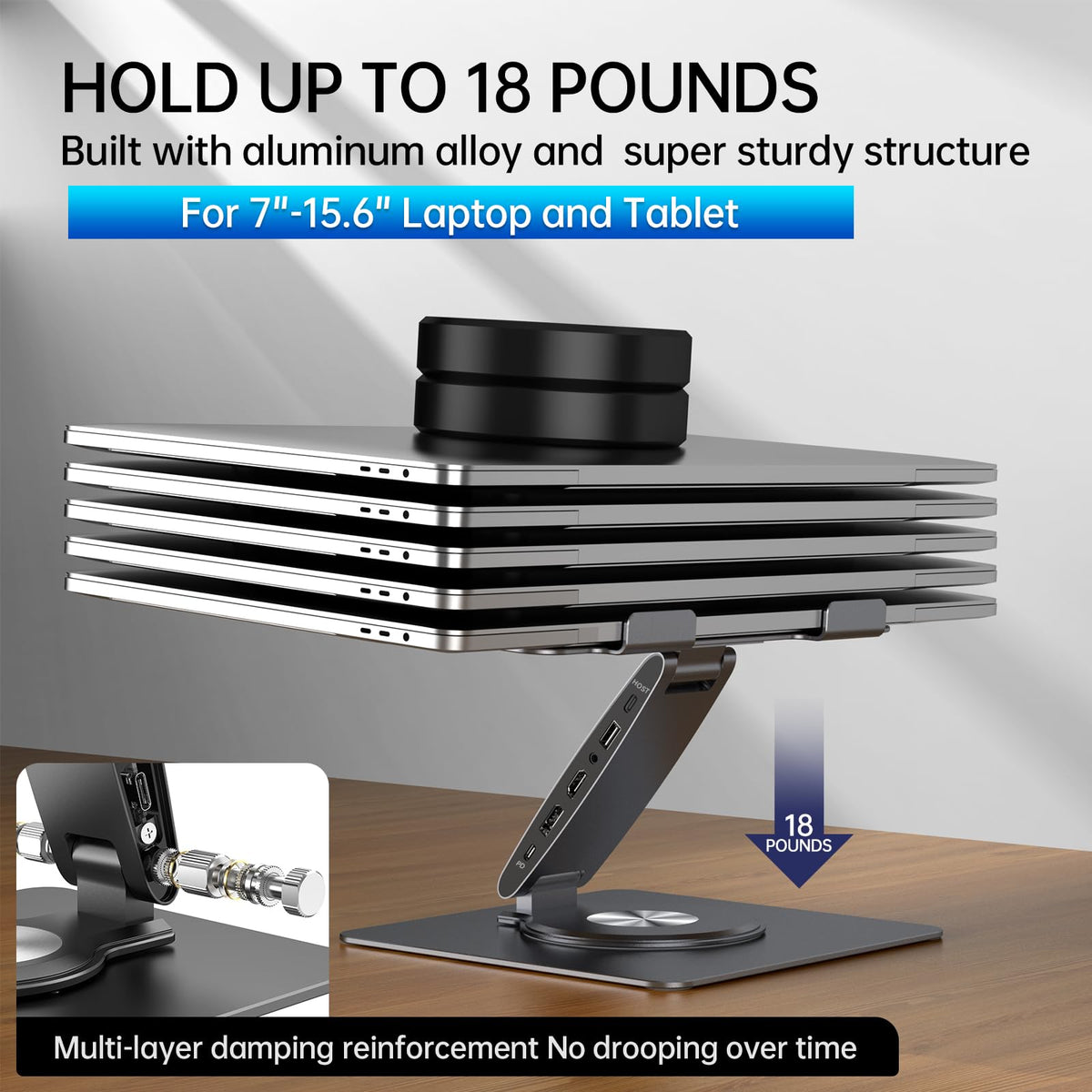 HC ergonomic workstation setup with dock and stand