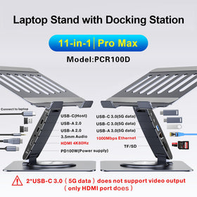 HC PD100W pass-through charging powers your laptop.