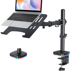 H&C(hcck&Cllassp) front view showing entire stand and RGB hub, keeps desk tidy