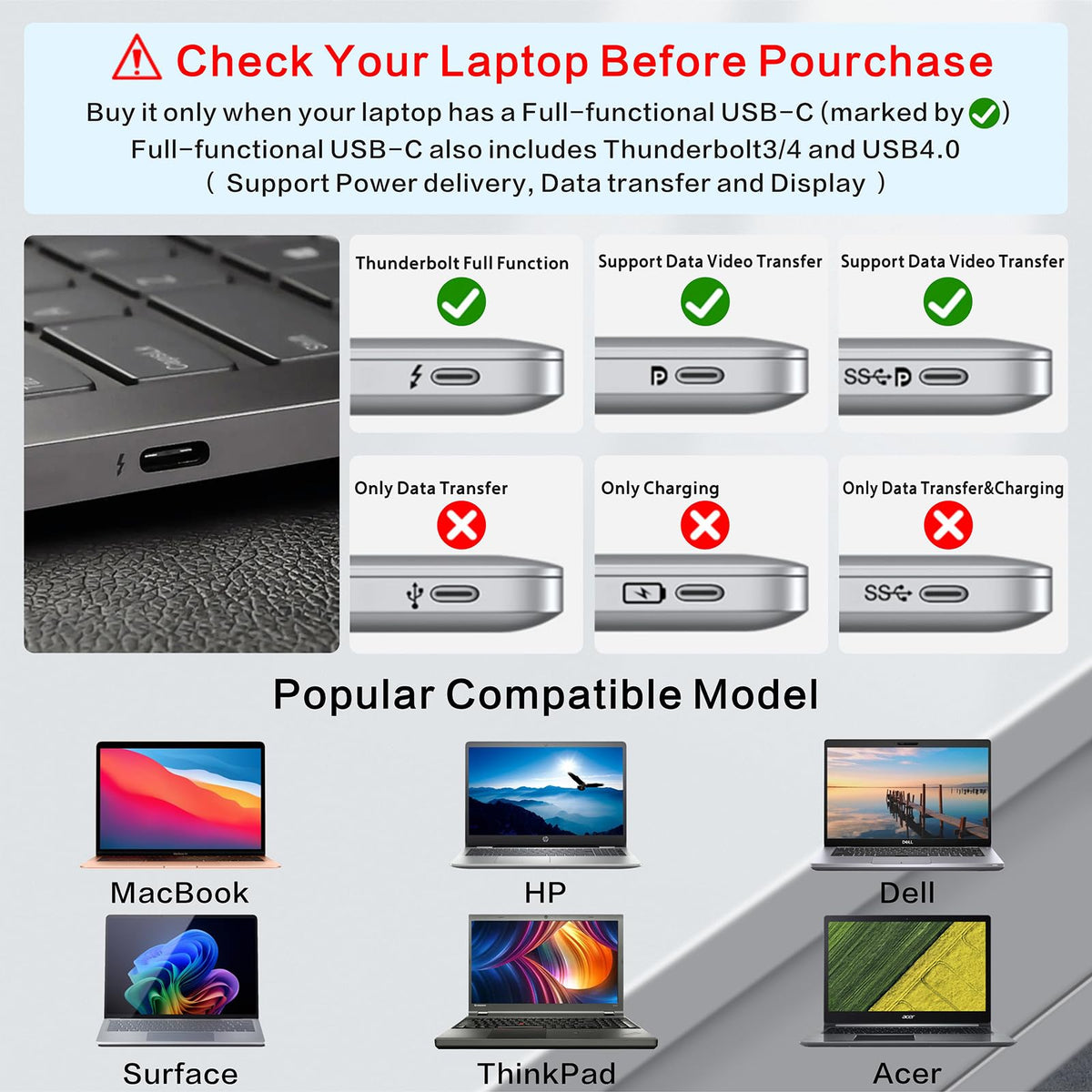 HC USB-A 2.0 port supports legacy devices.