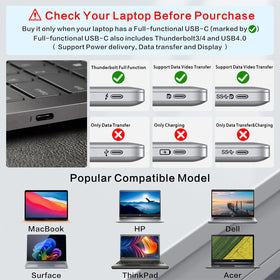 HC USB-A 2.0 port supports legacy devices.