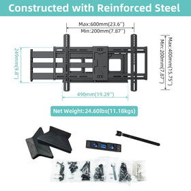 HCMOUNTING 110lb capacity supports sturdy TV operation.