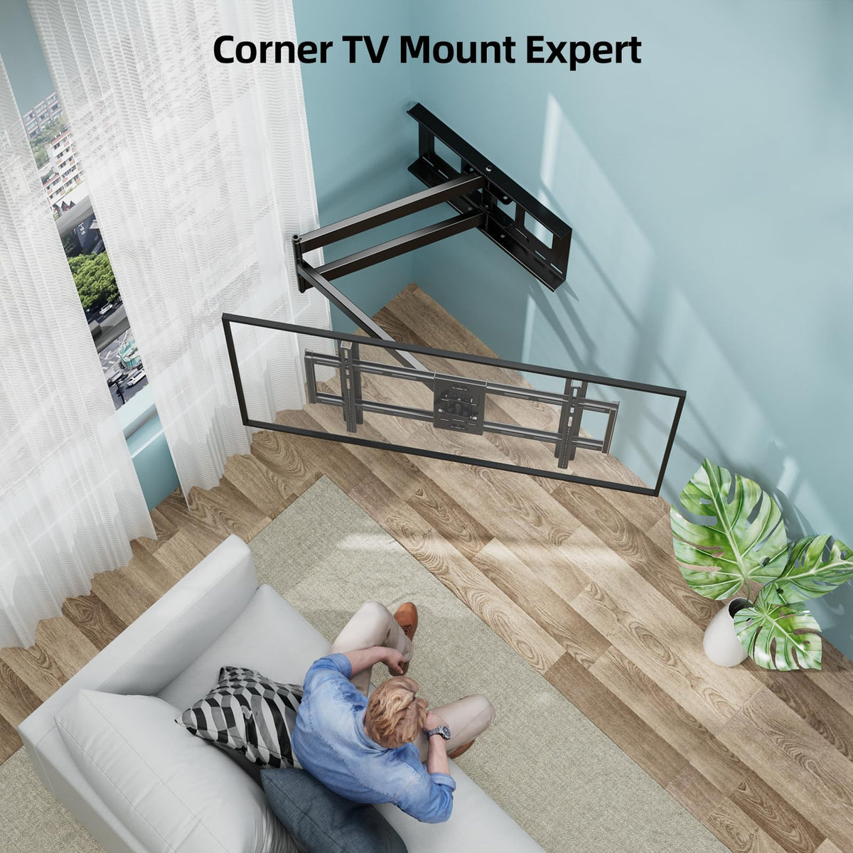 HCMOUNTING fits 42-80 inch TVs for versatile home theater setup.