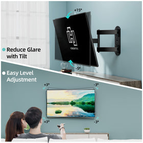 HCMOUNTING patio lifestyle setup demonstrating weatherproof outdoor TV viewing