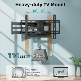 HCMOUNTING tilt and leveling help align the TV angle precisely.