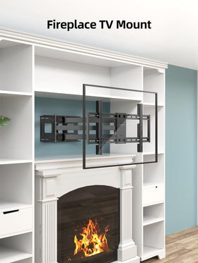 HCMOUNTING scale comparison illustrating fit range for 42 to 95 inch TVs