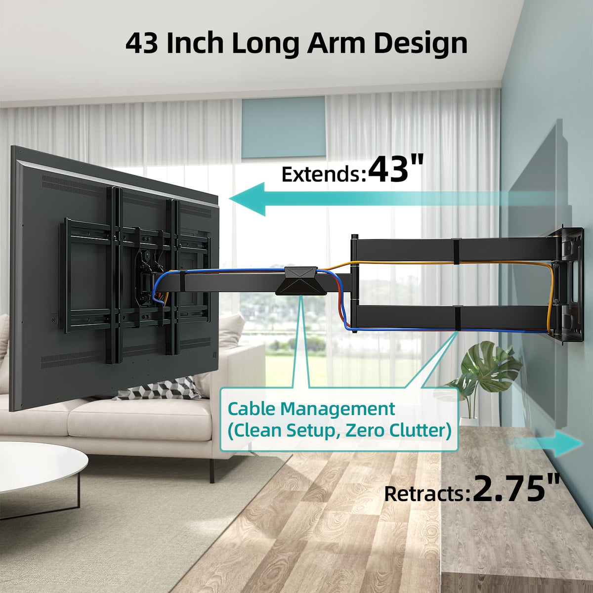 HCMOUNTING supports VESA up to 600x400 for broad compatibility.