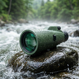 hd360pro shown in hand beside backpack illustrating compact portability