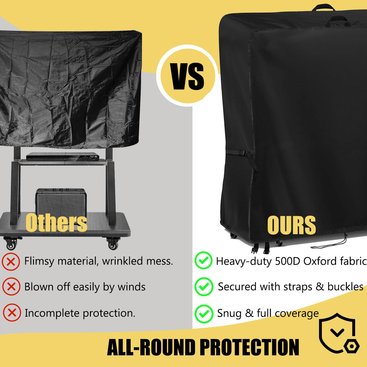 Hdenmist beside patio chair for scale showing proper coverage and fit