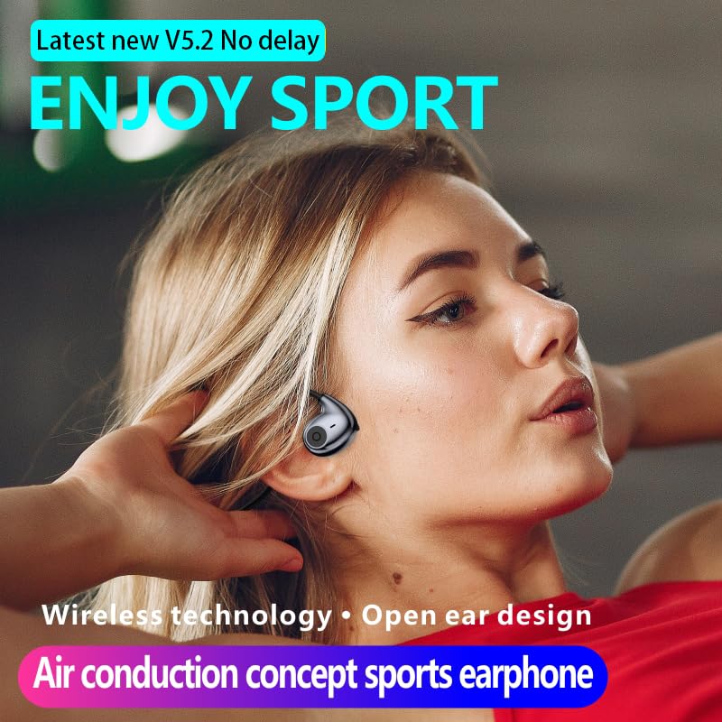 HDKKE open-ear headphones showing a lightweight titanium frame during activity.