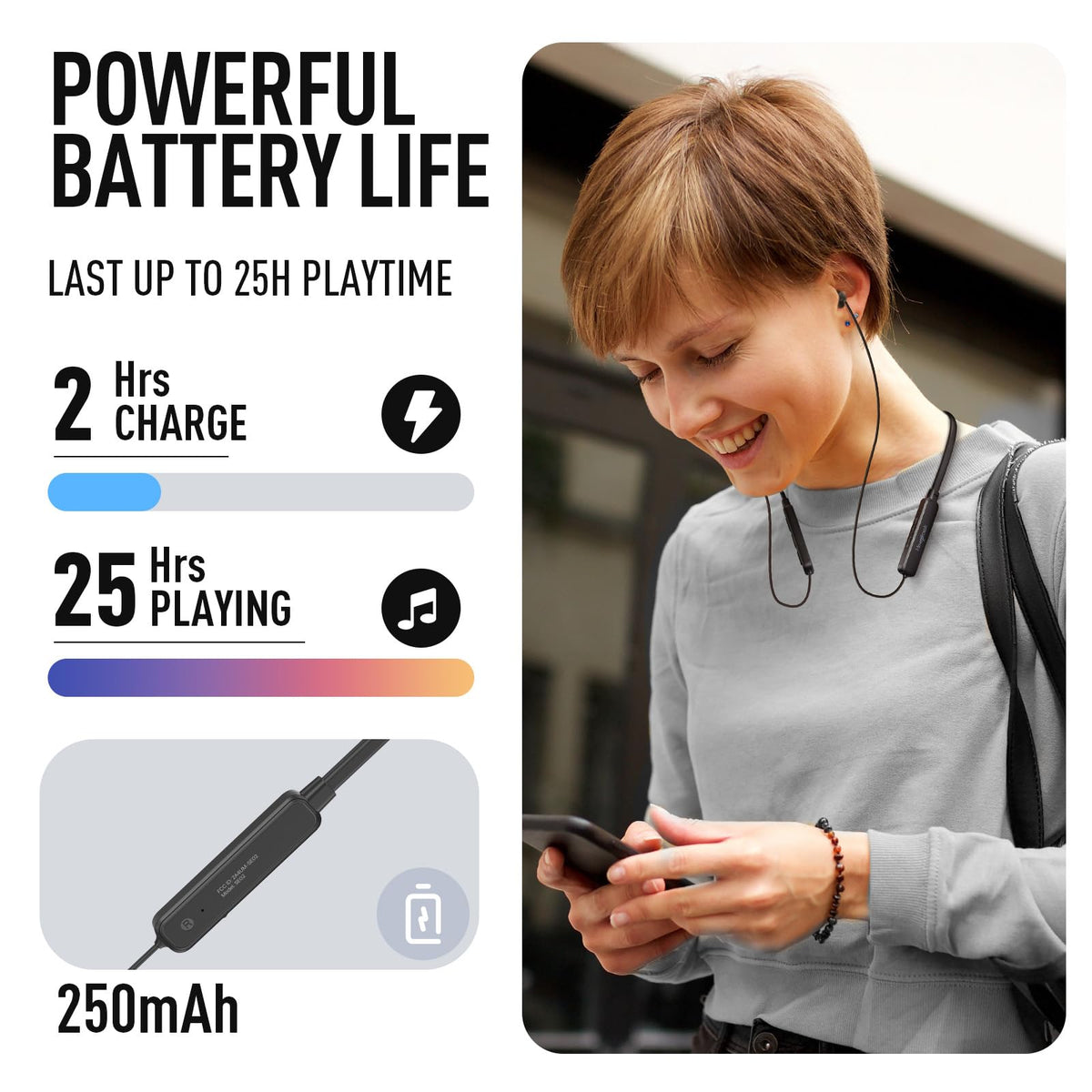 Hearprotek earbuds next to ruler illustrating compact low-profile size