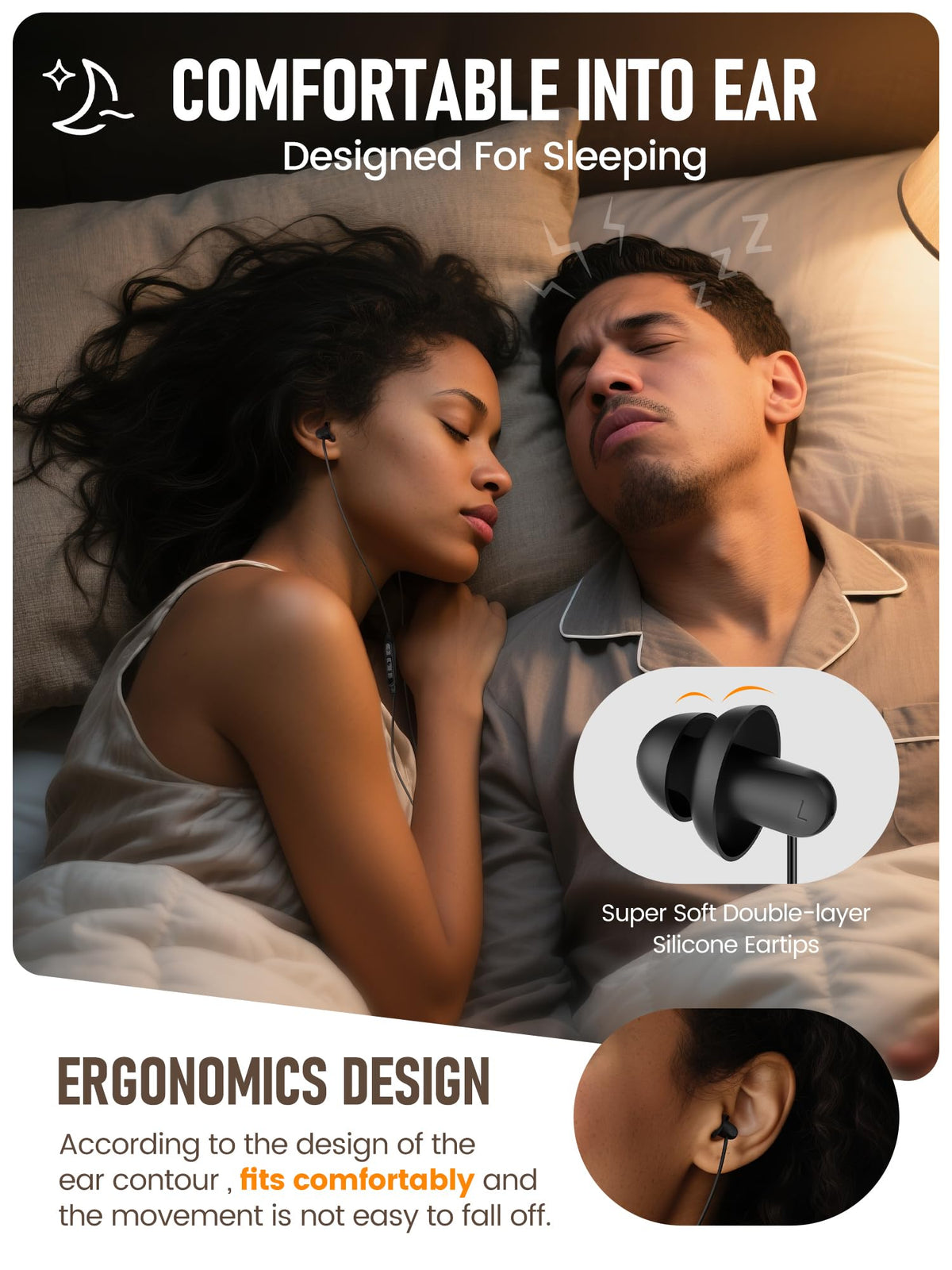 Hearprotek Sleep Earbuds Ergo-Fit for side sleepers