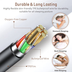 Hearprotek Sleep Earbuds with universal remote and mic compatibility.