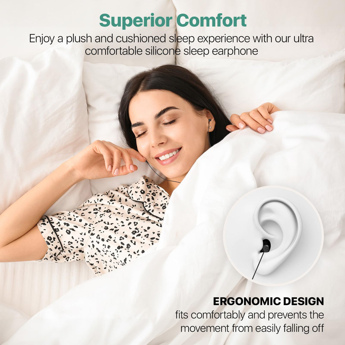 Hearprotek Sleep Headphones lightweight 10.5g for a barely-there feel during sleep.