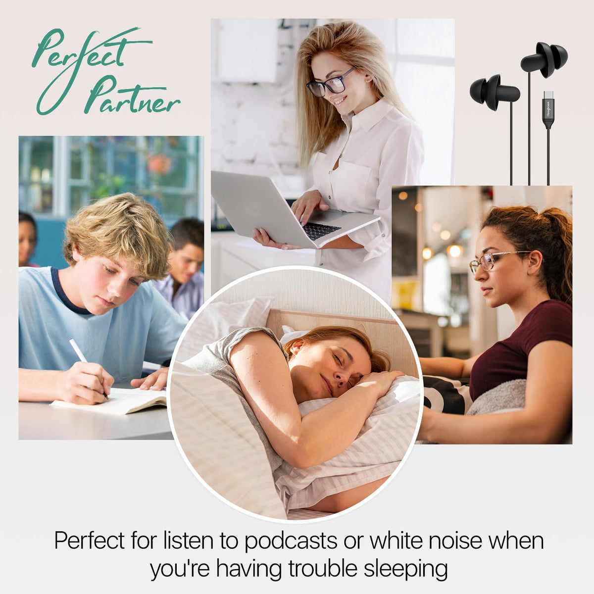 Hearprotek Sleep Headphones Type-C compatibility works with many Android devices.