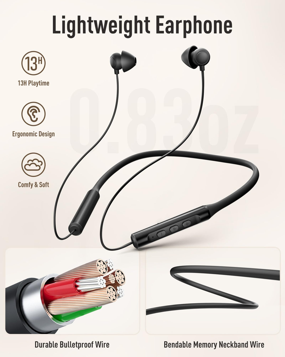 Hearprotek soft silicone ear tips for gentle wear.