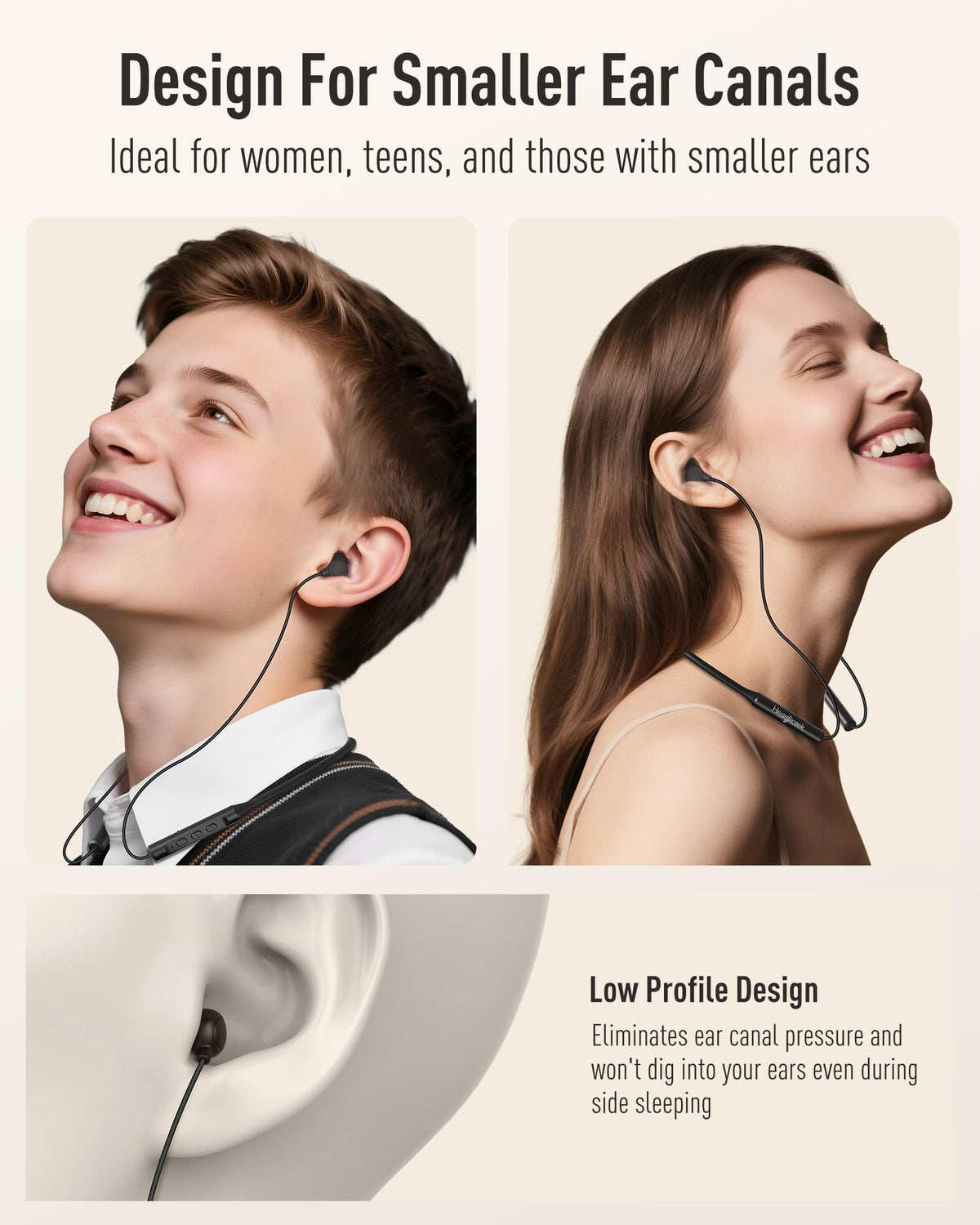 Hearprotek wireless sleep headphones for side sleepers and comfort.