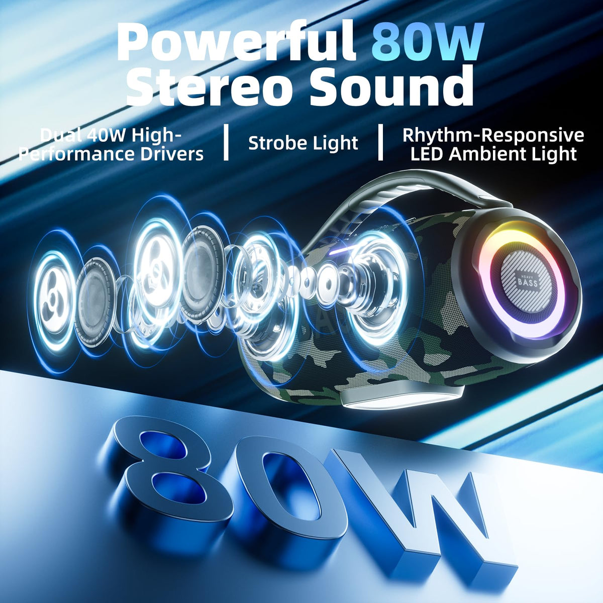HEAVY BASS RGB light mode enhances night-time ambiance