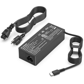 heesky 100W USB-C laptop charger front view showing compact design for travel