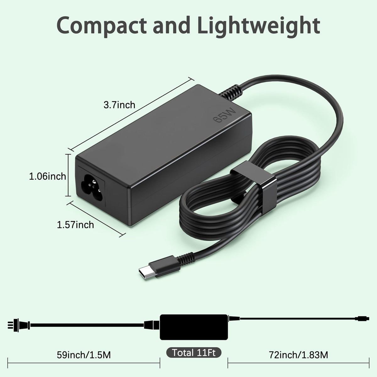 heesky 65W USB-C Chromebook charger on desk setup for daily work