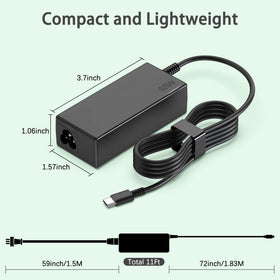 heesky 65W USB-C Chromebook charger on desk setup for daily work