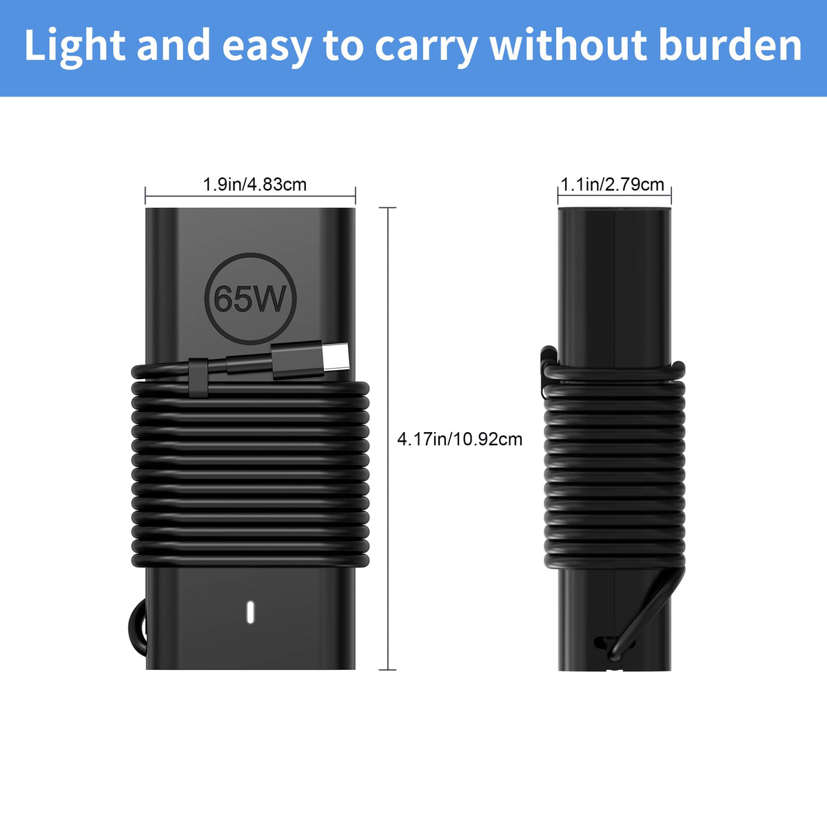 HEHALOTU Chromebook and Dell compatibility in a compact USB-C charger