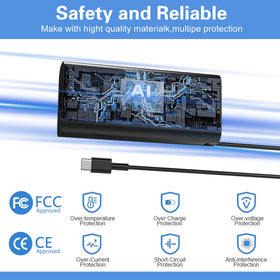 HEHALOTU USB-C charger on a desk enabling safe Dell compatibility