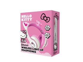 Hello Kitty headphones showing adjustable headband and built-in microphone for comfort and calls