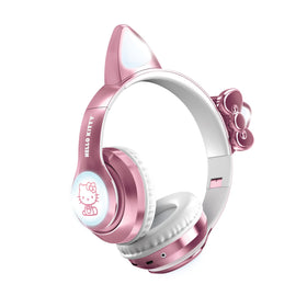 Hello Kitty close-up of earcup padding and controls providing comfortable fit and easy access