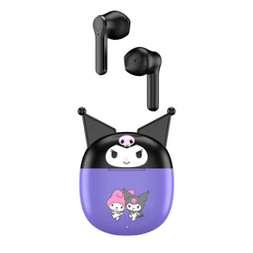 Hello Kitty earbuds rapidly pair for wireless listening on the go.