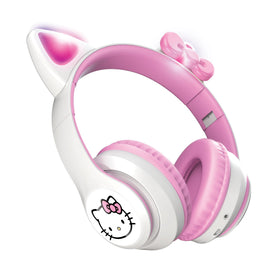 Hello Kitty headphones with LED earcups and cat ears for mood lighting while listening