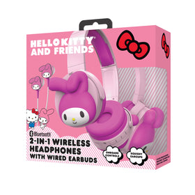Hello Kitty My Melody headphones with built-in microphone and onboard controls