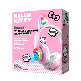 Hello Kitty headphones worn by teen listening with phone, comfortable fit