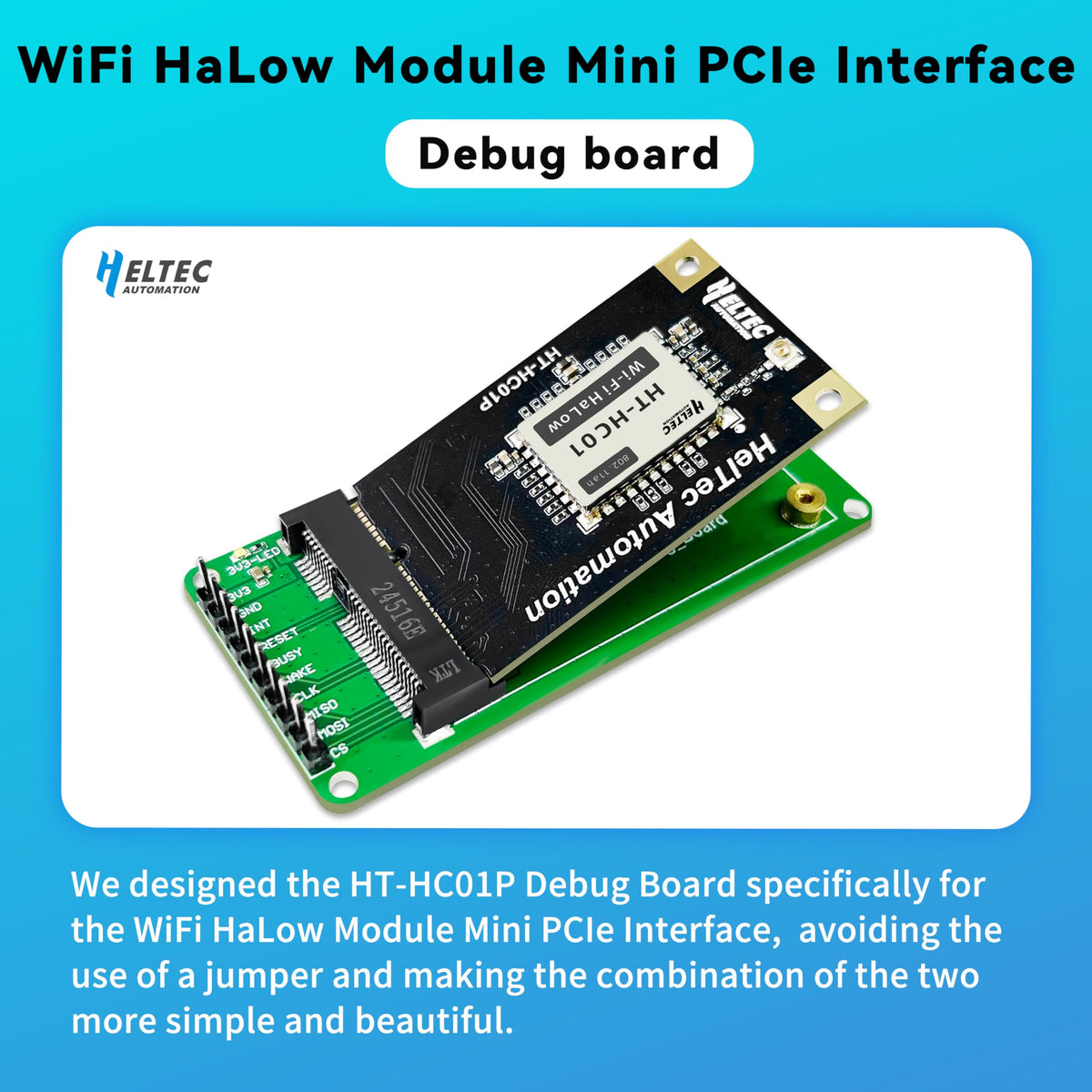 Side view of Heltec HaLow module highlighting robust build for harsh environments.