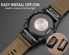 HEMSUT 20mm military strap on wrist shows comfortable fit during active wear.