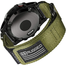 hemsut h front view of 22mm nylon strap showing color and buckle benefit secure fit