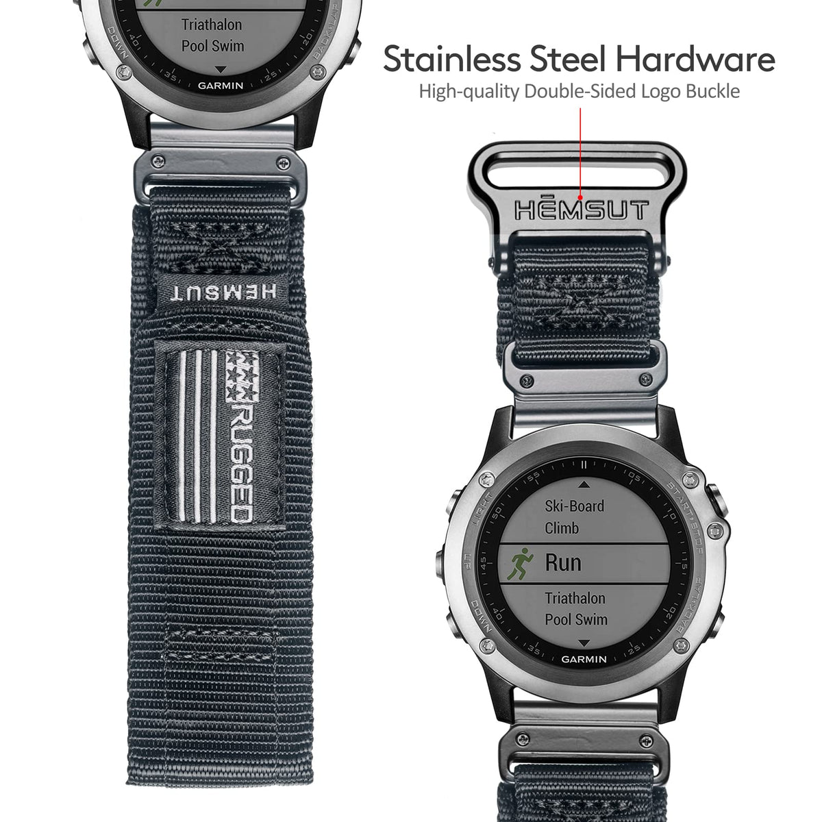 hemsut h strap beside ruler showing length options for correct wrist fit