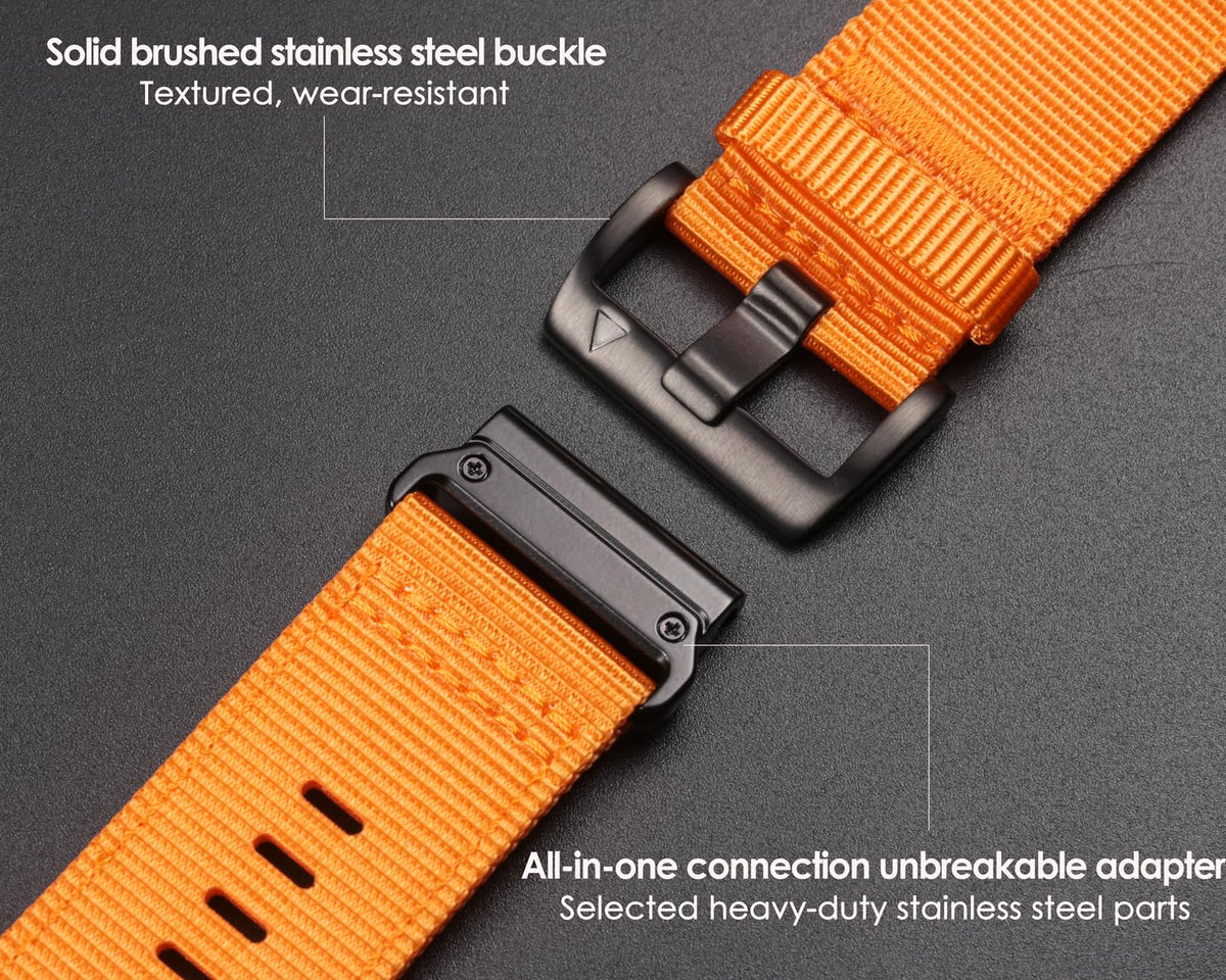 HEMSUT Fenix 6X Pro 26mm strap, long-lasting and stable.
