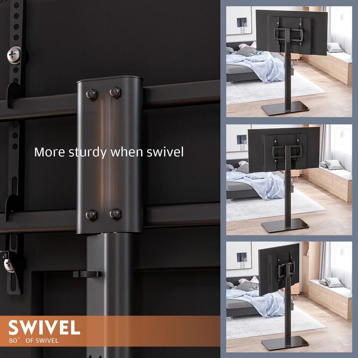 Hemudu 80-degree swivel range lets you switch viewing angles easily.