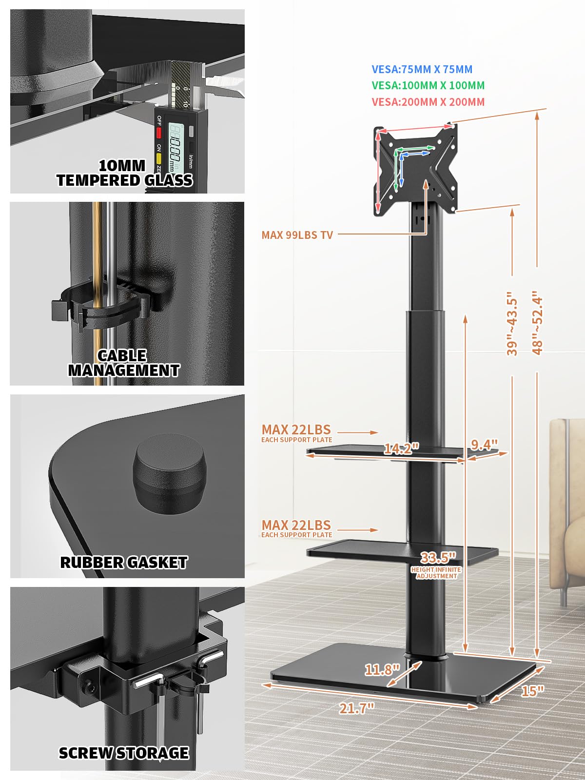 Hemudu cable management clip helps tidy cords for a clean entertainment area.