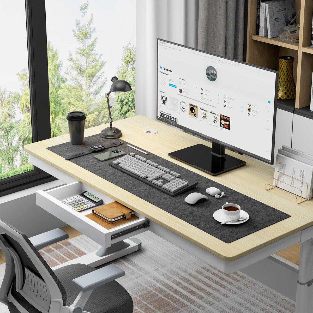 Hemudu integrated cable management keeps cables tidy and out of sight.