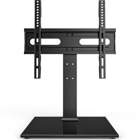Hemudu front view of TV stand showing sturdy base and mounted screen benefit stability
