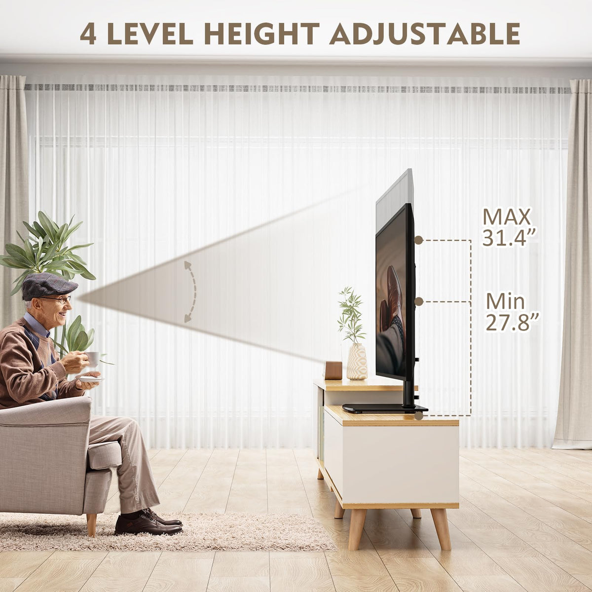 Hemudu detail of height adjustment showing easy customization benefit