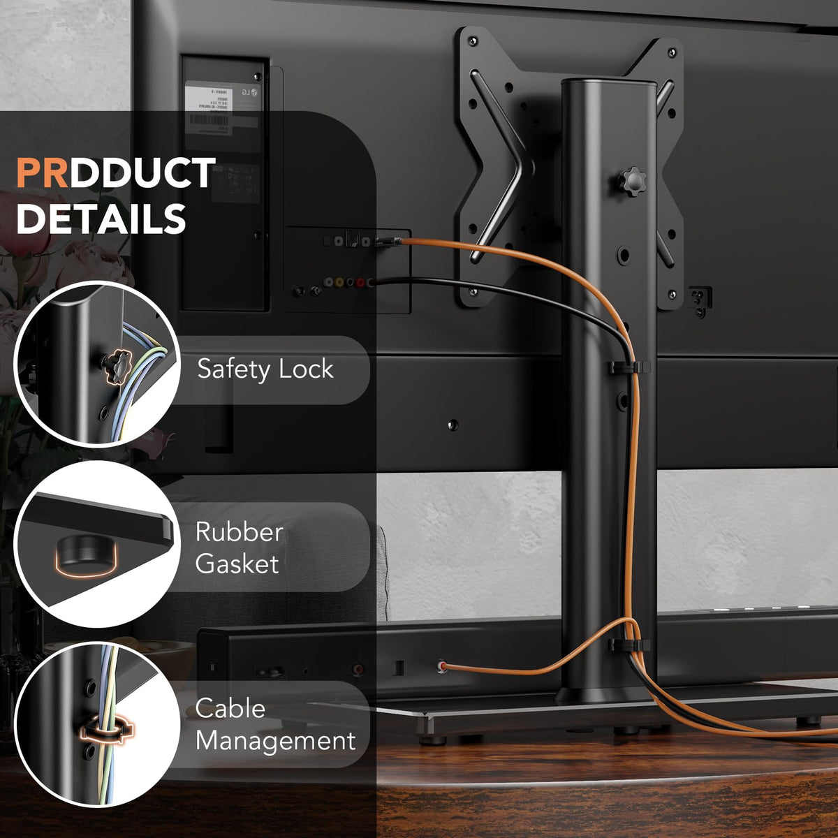 Hemudu with TV for scale showing compact footprint and stability