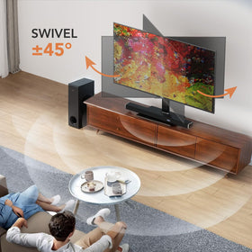 Hemudu swivel demonstration in living room illustrating flexible viewing angles