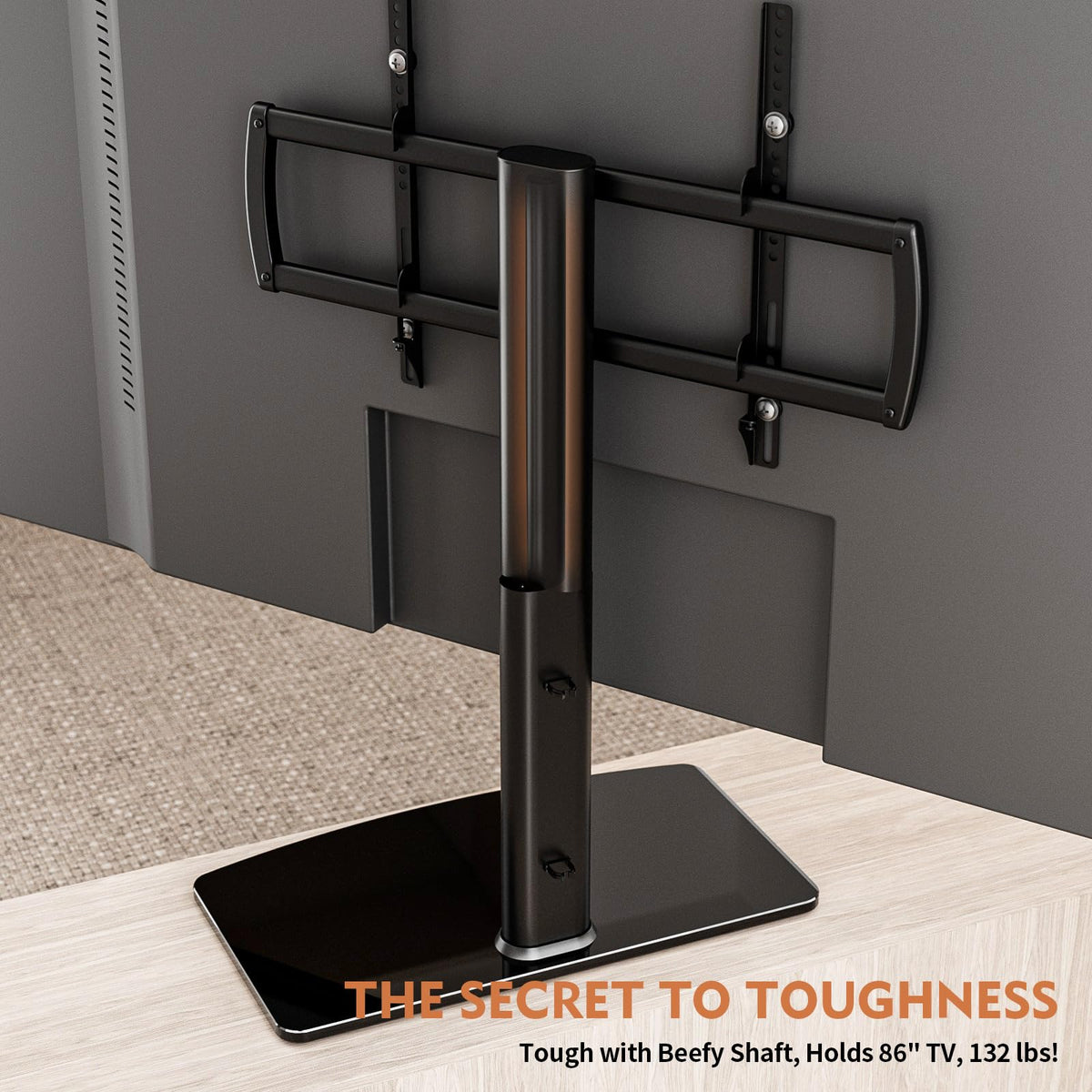 Hemudu height-adjustable stand demonstrates five levels for ideal screen height.