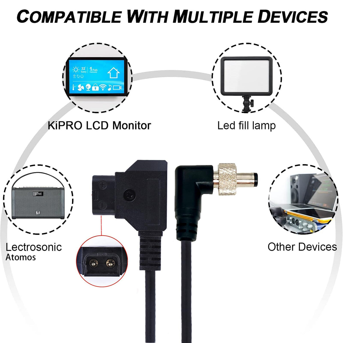 HENGYONGTA D-Tap male end powering batteries for reliable on-set runtime