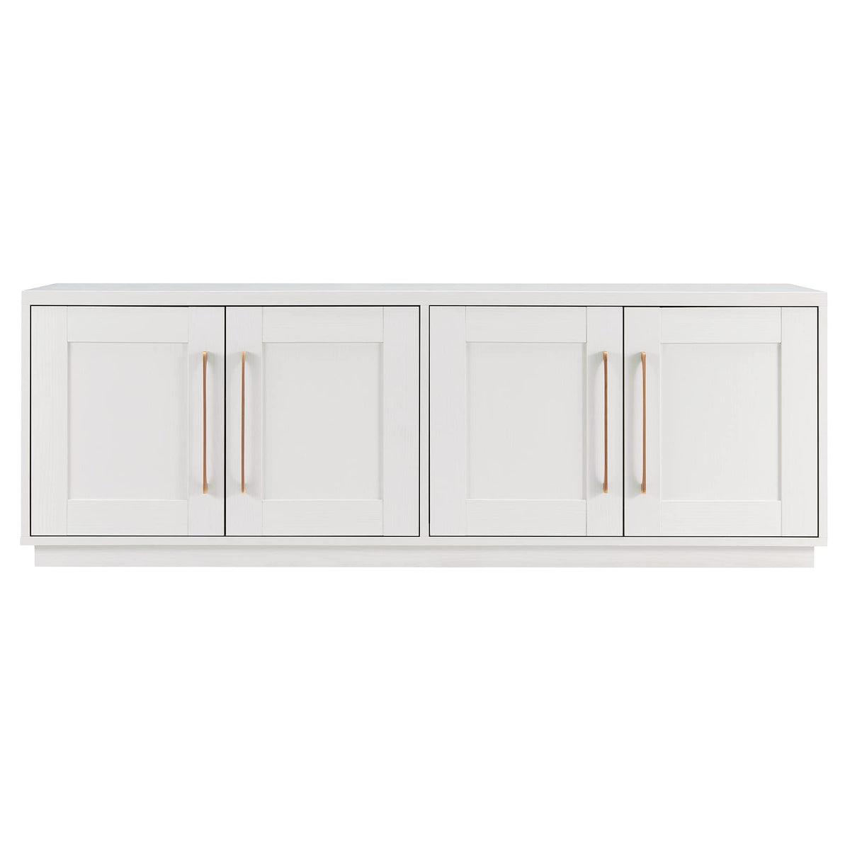 Adjustable inner shelves accommodate gaming consoles and streaming devices