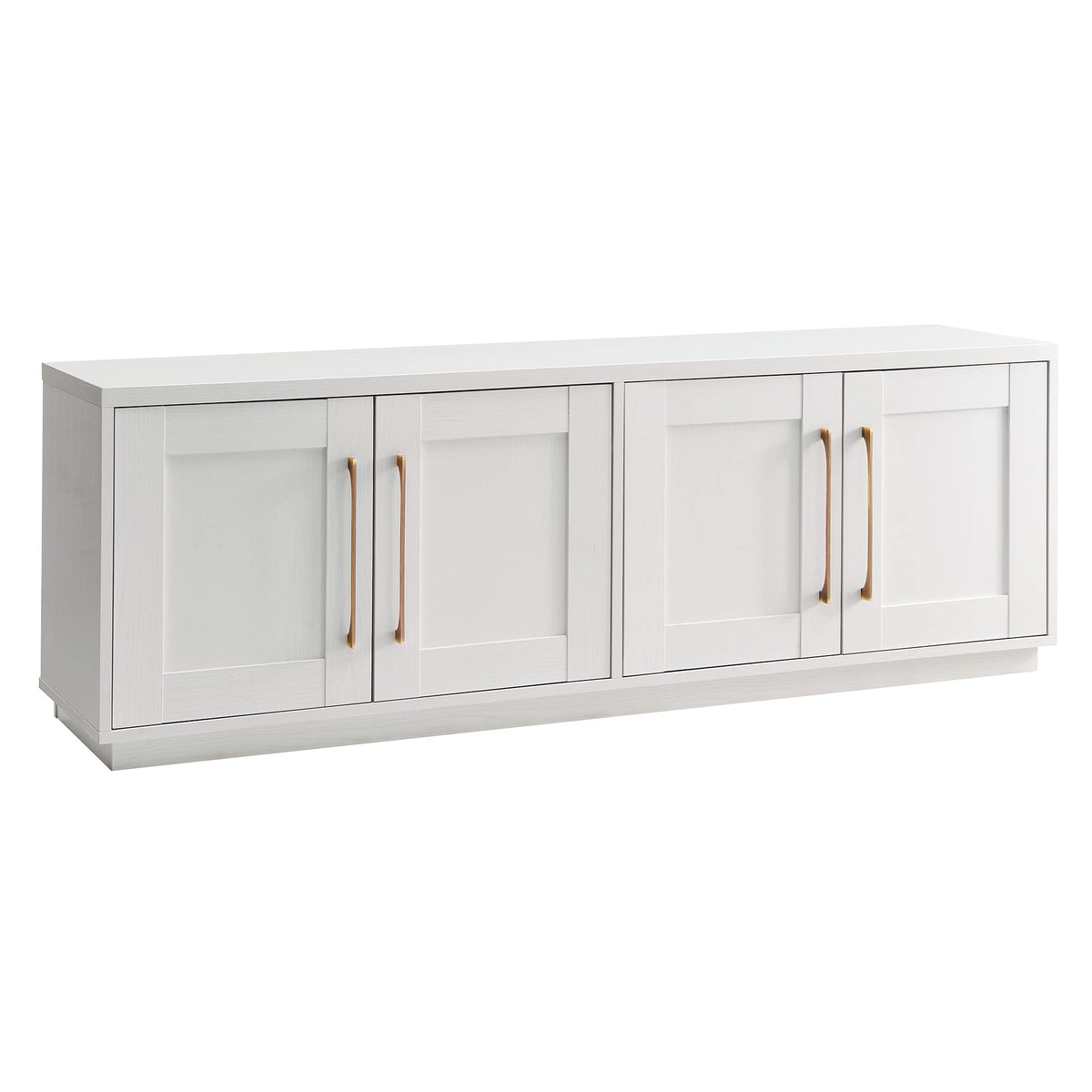 Henn&Hart Tillman TV Stand front view with cloud white finish and a robust top