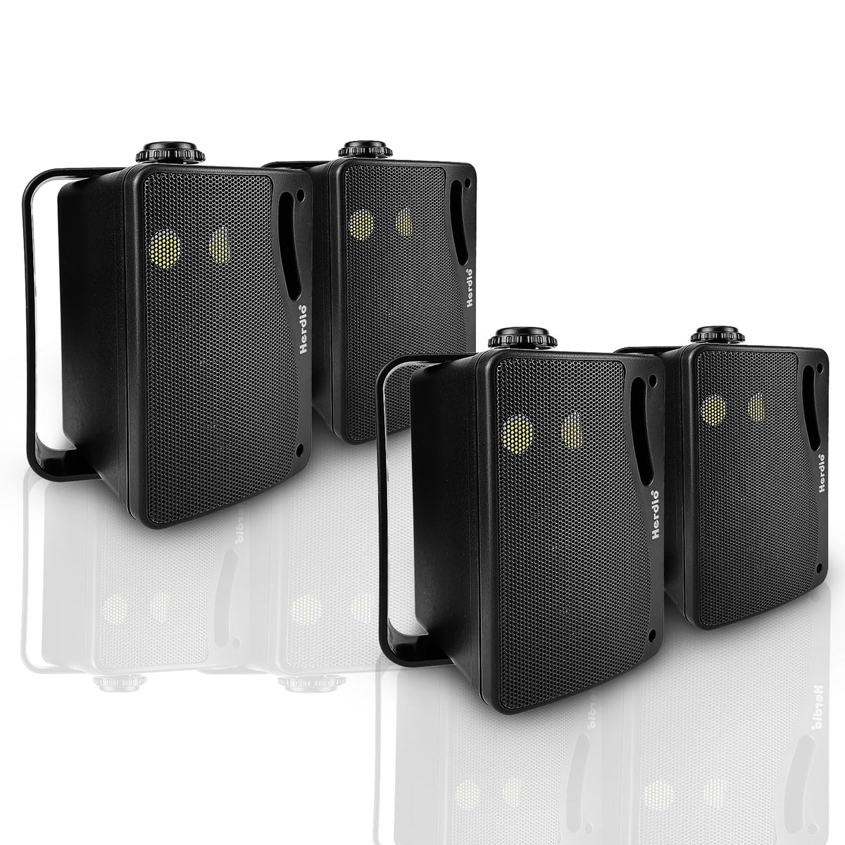 Herdio 3.5 inch wall mounted outdoor speaker for patios with weatherproof durability